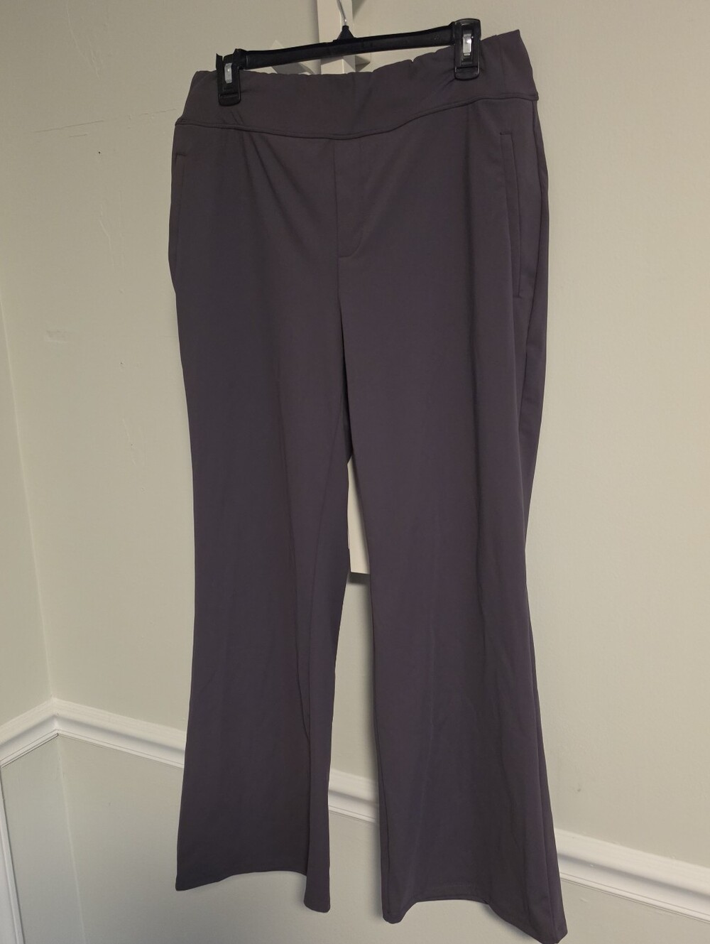 Halara Flare High Waisted Athleisure Work Pants NWT Deep Gray Purple  XL